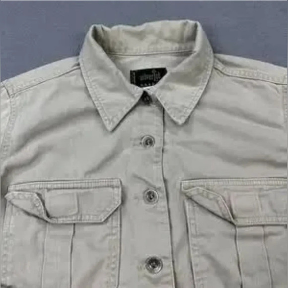 Vintage Levi's Silvertab khakis cropped Trucker Jacket Beige EUC 90s Y2K - Picture 3 of 4